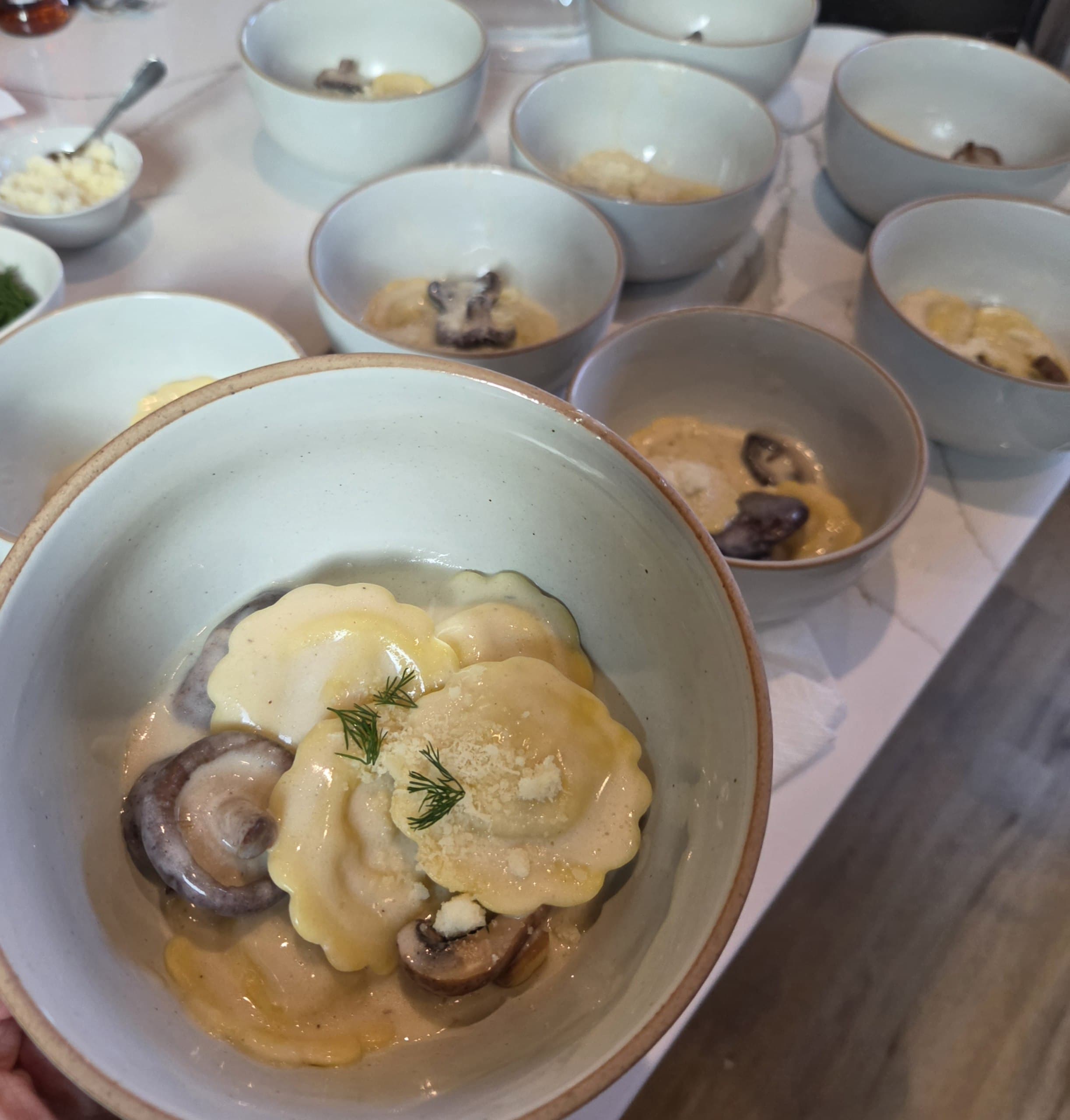 A plated course at a private dinner in Canmore